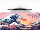 Eco-friendly Sea Waves Japanese Style Mouse Pad 4mm Thickness for Gaming Keyboard Anti-slip Rubber Base Desk Mat